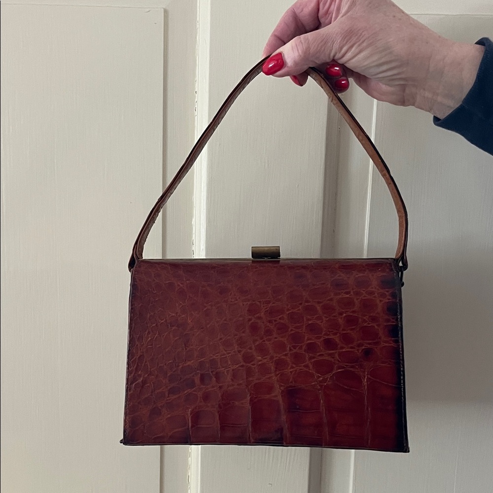 Vintage Genuine alligator/crocodile structured bag
